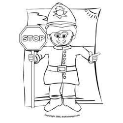 Раскраска: полицейский (Профессии и профессии) #105387 - Бесплатные раскраски для печати