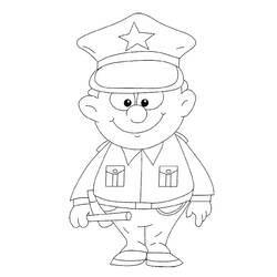 Раскраска: полицейский (Профессии и профессии) #105422 - Бесплатные раскраски для печати