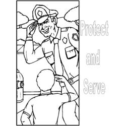 Раскраска: полицейский (Профессии и профессии) #105428 - Бесплатные раскраски для печати