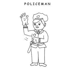 Раскраска: полицейский (Профессии и профессии) #105429 - Раскраски для печати
