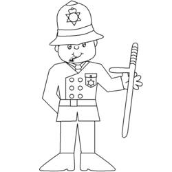 Раскраска: полицейский (Профессии и профессии) #105445 - Бесплатные раскраски для печати