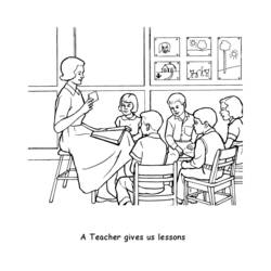 Раскраска: Учитель / Учитель (Профессии и профессии) #94232 - Раскраски для печати