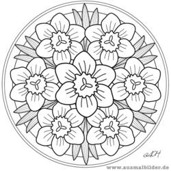 Раскраска: Цветы мандалы (мандалы) #117049 - Раскраски для печати