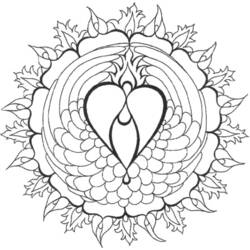 Раскраска: Сердце Мандалы (мандалы) #116685 - Раскраски для печати