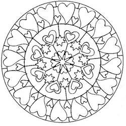 Раскраска: Сердце Мандалы (мандалы) #116689 - Раскраски для печати