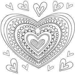 Раскраски: Сердце Мандалы - Раскраски для печати