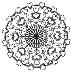 Раскраска: Сердце Мандалы (мандалы) #116694 - Раскраски для печати