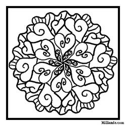 Раскраска: Сердце Мандалы (мандалы) #116715 - Раскраски для печати