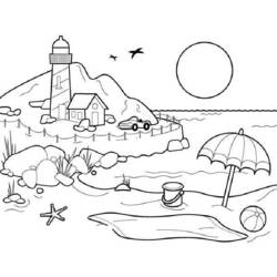 Раскраска: пляж (природа) #158970 - Раскраски для печати