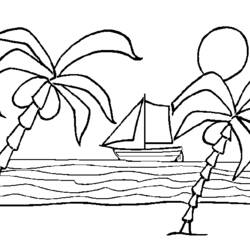 Раскраска: пляж (природа) #159026 - Раскраски для печати