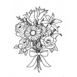 Раскраска: Букет цветов (природа) #160806 - Раскраски для печати