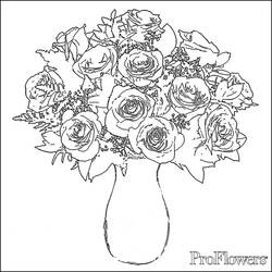 Раскраска: Букет цветов (природа) #160825 - Раскраски для печати