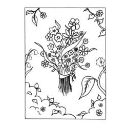 Раскраска: Букет цветов (природа) #160827 - Бесплатные раскраски для печати