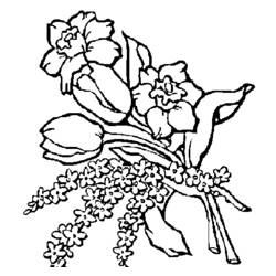 Раскраска: Букет цветов (природа) #160882 - Бесплатные раскраски для печати