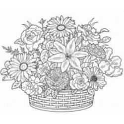 Раскраска: Букет цветов (природа) #160945 - Раскраски для печати