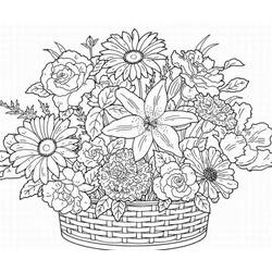 Раскраска: Букет цветов (природа) #161017 - Раскраски для печати