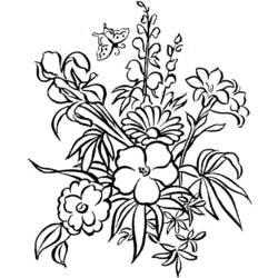 Раскраска: Букет цветов (природа) #161028 - Бесплатные раскраски для печати
