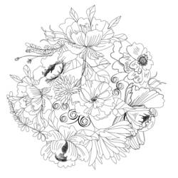 Раскраска: цветы (природа) #155112 - Бесплатные раскраски для печати