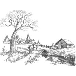 Раскраска: пейзаж (природа) #165765 - Раскраски для печати