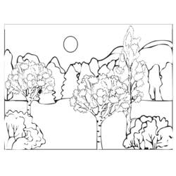 Раскраска: пейзаж (природа) #165813 - Бесплатные раскраски для печати