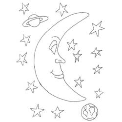 Раскраска: луна (природа) #155728 - Бесплатные раскраски для печати