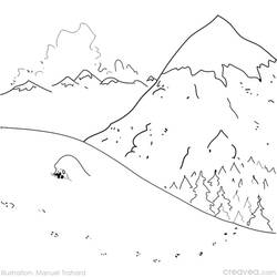 Раскраска: гора (природа) #156479 - Раскраски для печати