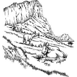 Раскраска: гора (природа) #156739 - Раскраски для печати