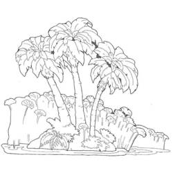 Раскраска: пальма (природа) #161126 - Раскраски для печати