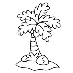 Раскраска: пальма (природа) #161156 - Раскраски для печати