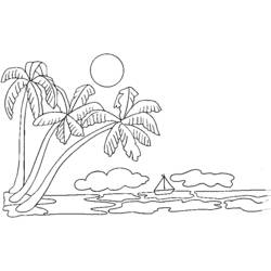 Раскраска: пальма (природа) #161199 - Раскраски для печати