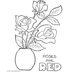 Раскраска: розы (природа) #161924 - Бесплатные раскраски для печати