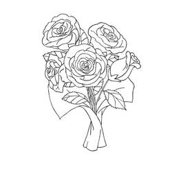 Раскраска: розы (природа) #161929 - Бесплатные раскраски для печати