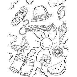 Раскраска: Летний сезон (природа) #165122 - Раскраски для печати