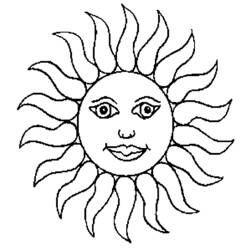 Раскраска: солнце (природа) #157910 - Раскраски для печати
