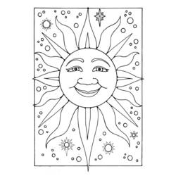 Раскраска: солнце (природа) #157931 - Раскраски для печати