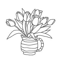 Раскраска: тюльпан (природа) #161619 - Раскраски для печати