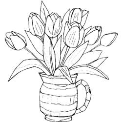 Раскраска: тюльпан (природа) #161653 - Раскраски для печати