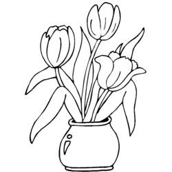 Раскраска: тюльпан (природа) #161665 - Бесплатные раскраски для печати