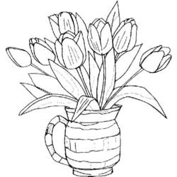 Раскраска: тюльпан (природа) #161689 - Бесплатные раскраски для печати