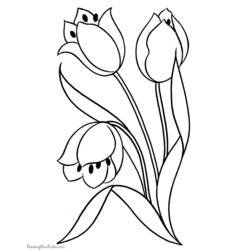 Раскраска: тюльпан (природа) #161780 - Бесплатные раскраски для печати