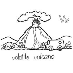 Раскраска: вулкан (природа) #166617 - Раскраски для печати