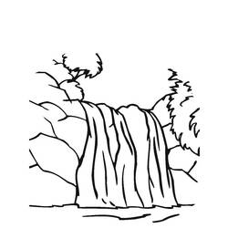 Раскраска: водопад (природа) #159769 - Раскраски для печати