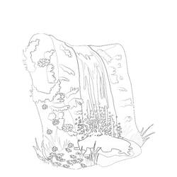 Раскраска: водопад (природа) #159772 - Раскраски для печати