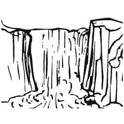 Раскраска: водопад (природа) #159773 - Раскраски для печати