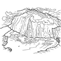 Раскраска: водопад (природа) #159784 - Раскраски для печати