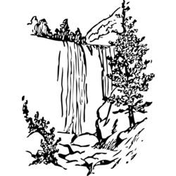 Раскраска: водопад (природа) #159910 - Раскраски для печати