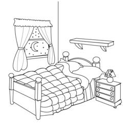 Раскраска: кровать (объекты) #168155 - Бесплатные раскраски для печати