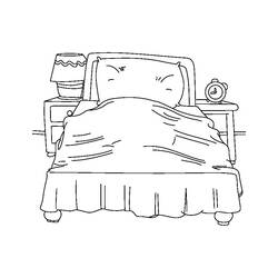 Раскраска: кровать (объекты) #168223 - Бесплатные раскраски для печати