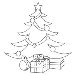 Раскраска: Новогодняя елка (объекты) #167445 - Раскраски для печати