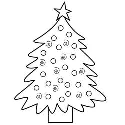Раскраска: Новогодняя елка (объекты) #167446 - Раскраски для печати